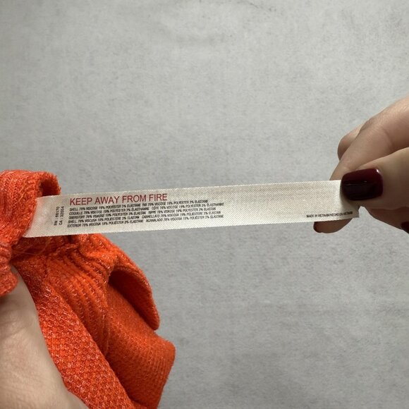 Daily Practice Dress Womens Small Orange Hooded Waffle Knit Sweatshirt Pocket - Picture 8 of 9